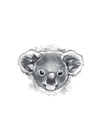 Koala minta fekete pólón
