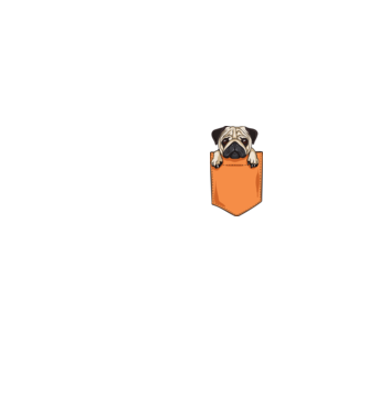 Mopsz zsebminta minta piros pólón