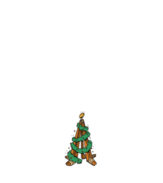 Hokis Karácsonyfa minta fekete pólón