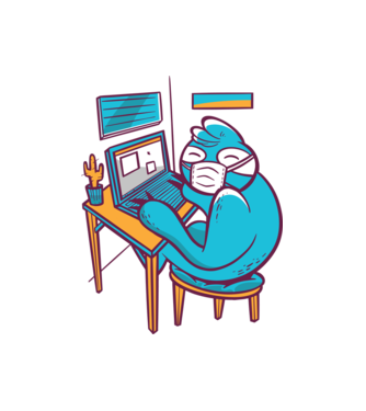 Homeoffice minta fehér pólón