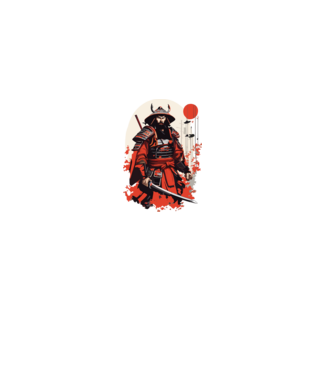 Japán ronin minta fehér pólón