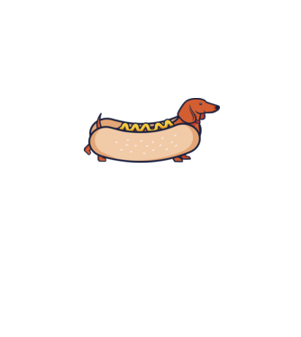 Hot dog kutya minta farmerkék pólón