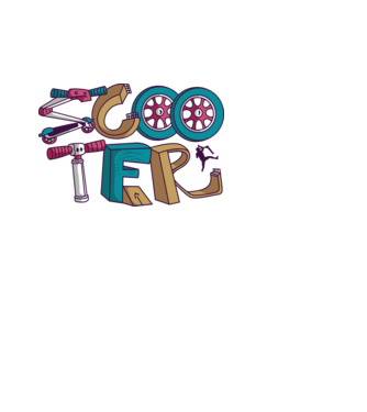 Scooter minta fekete pólón
