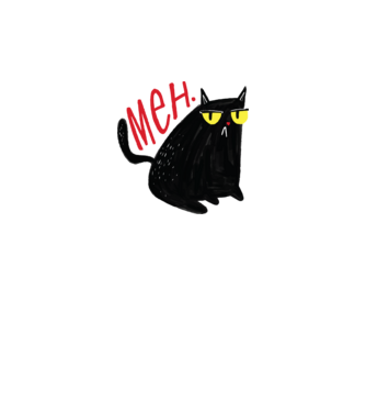 Meh Cat minta világoskék pólón