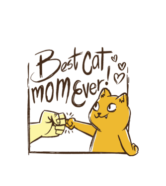 Best Cat Mom Ever minta fehér pólón