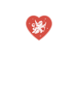 Cupido szívben minta fehér pólón