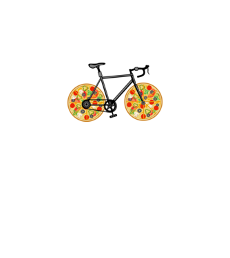 Pizza bicikli minta szürke pólón