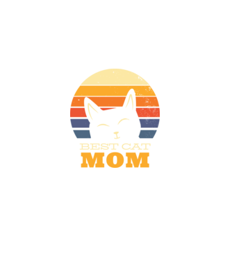Best Cat Mom Ever minta fekete pólón
