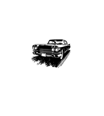 Cadillac vintage autó minta szürke pólón