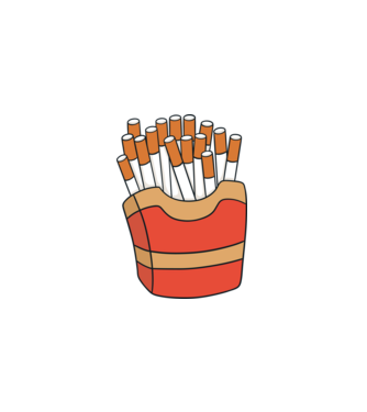 Cigaretta minta fehér pólón