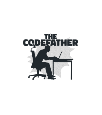 The Codefather minta fehér pólón