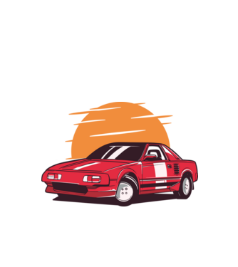 Toyota MR 2 minta fehér pólón