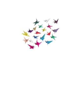 Origami madarak minta türkiz pólón