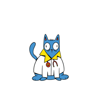 Dr. macska minta sötétkék pólón