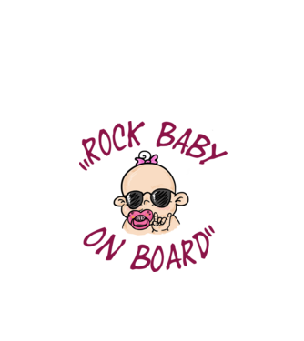 Rocker baba minta fehér pólón