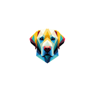 Labrador minta fehér/piros pólón