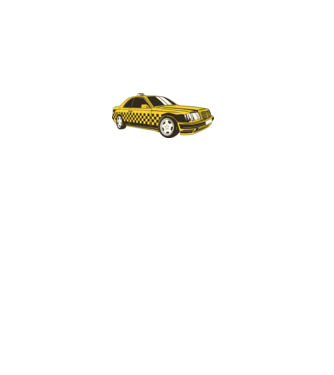 Taxi minta fehér pólón