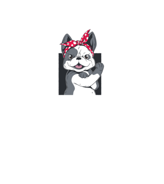 Bulldog minta fehér/royal pólón