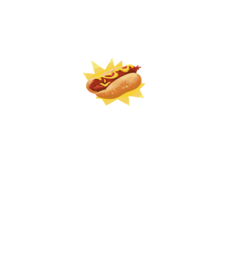Hotdog minta fehér pólón