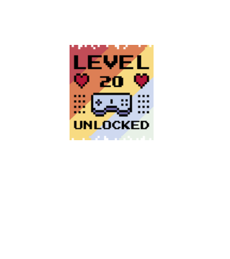 Level 20 unlocked minta fekete pólón