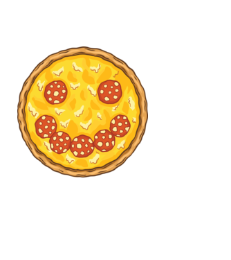 Smiley Pizza minta fehér pólón
