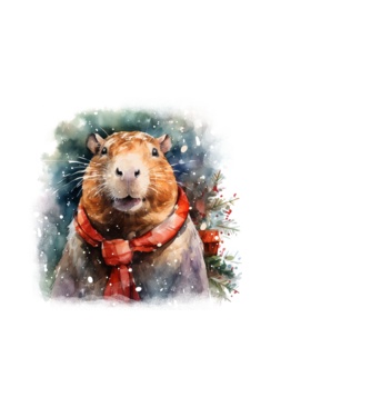 Karácsonyi capybara minta világoskék pólón