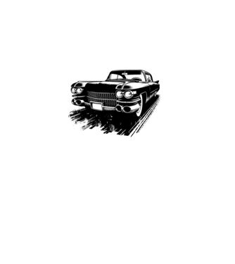 Cadillac vintage autó minta dusty pink pólón