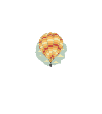 Hőlégballon minta fehér pólón