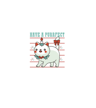 Purrfect Christmas minta fehér pólón