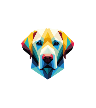 Labrador minta fehér pólón