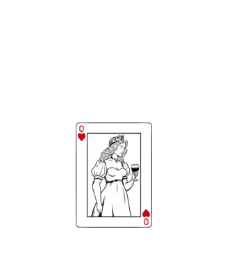 Queen of hearts minta fehér pólón