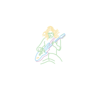 Neon gitáros minta fekete pólón