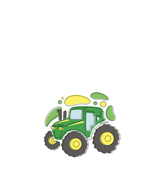 Traktor minta fehér pólón