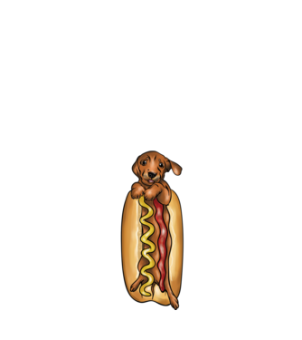 Hot dog minta sötétkék pólón