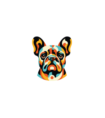 Francia bulldog minta fehér pólón