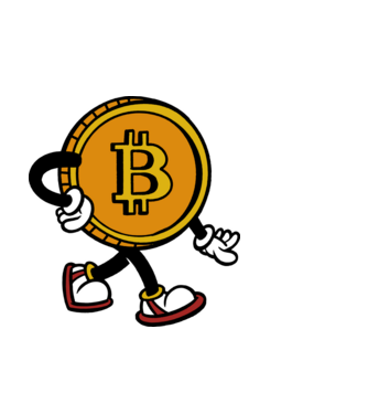 Bitcoin minta világoskék pólón