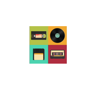 Retro cuccok minta fekete pólón