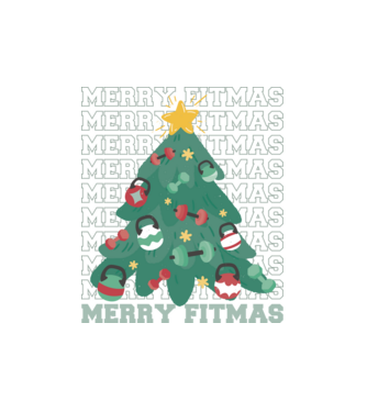 Merry Fitmas minta fehér pólón