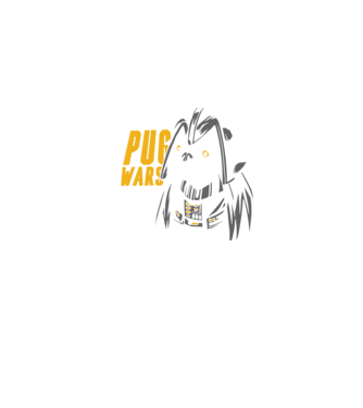 Pug Wars - Mopsz Vader minta farmerkék pólón