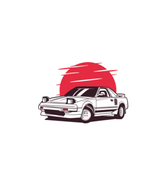 Toyota MR 2 minta fehér pólón