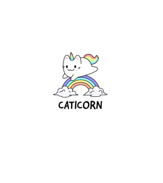Caticorn minta fehér pólón