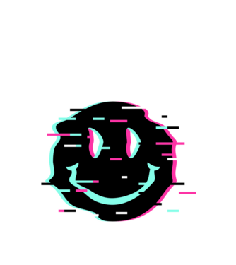 Neon smiley minta fehér pólón