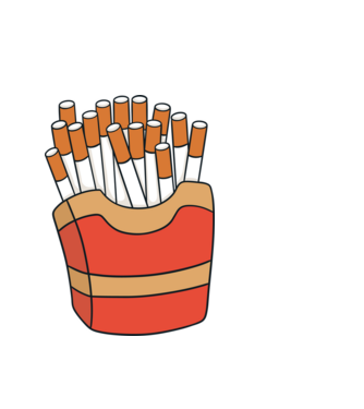 Cigaretta minta fehér pólón