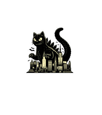 Catzilla minta fehér pólón