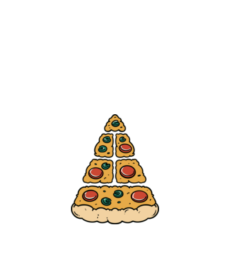 Pizza piramis minta királykék pólón