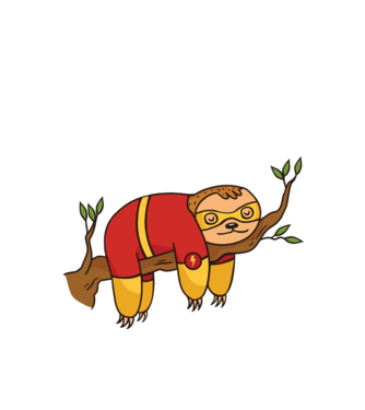 Flash lajhár minta fehér pólón