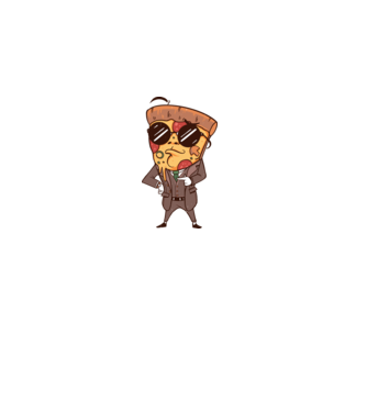 Pizza ruhában minta fehér pólón