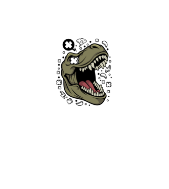 T-rex minta szürke pólón