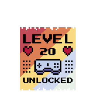 Level 20 unlocked minta fehér pólón