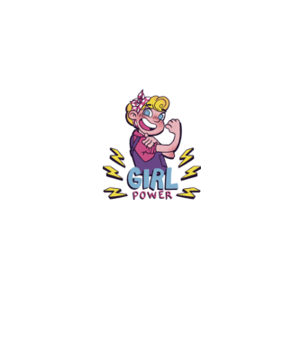 Girl Power minta szürke pólón